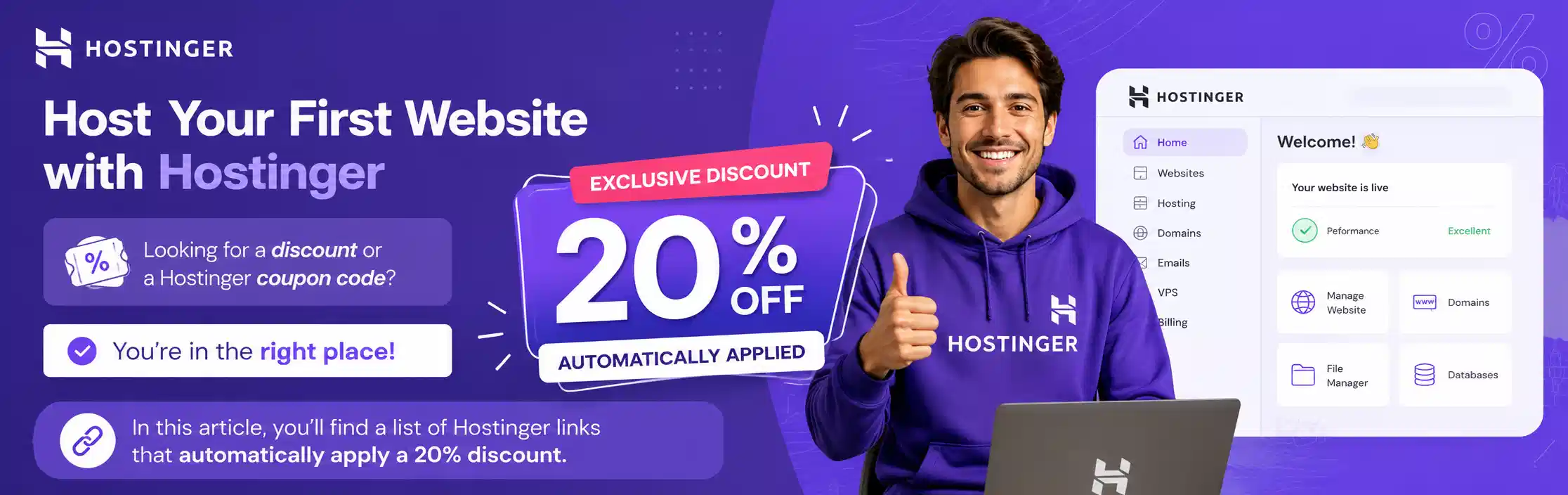 20% Disscount Hostinger coupon for your next Hosting Website (100% working)
